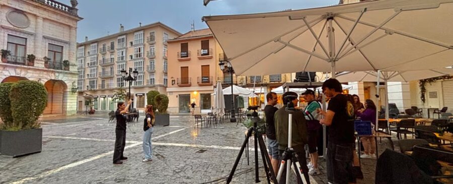 Montaje en la plaza